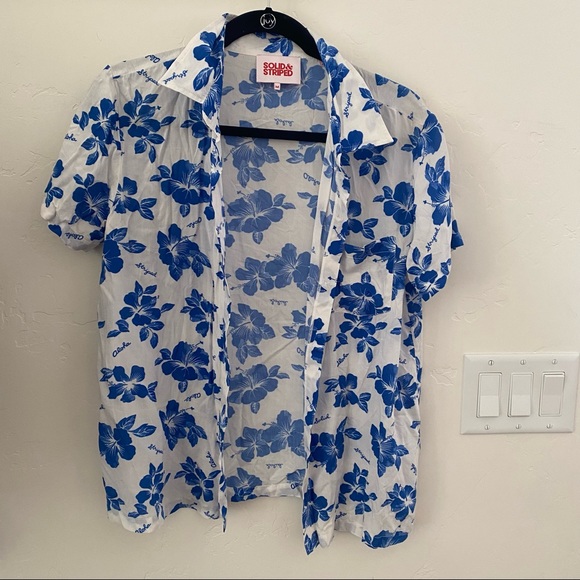 Perfect condition! Solid & Striped Cabana Floral Print Voile Shirt, Size M - Picture 6 of 7